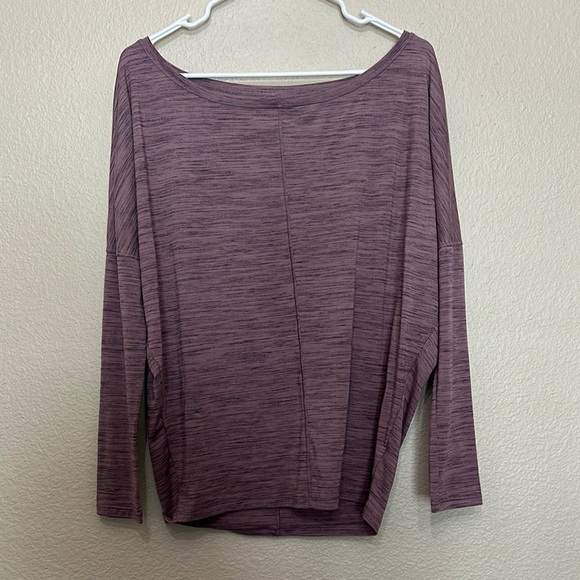 Athleta FLOW TOP ESSENCE SPACEDYE ColorFlora Mauve/ Spiced Cabernet size XS - Picture 2 of 5